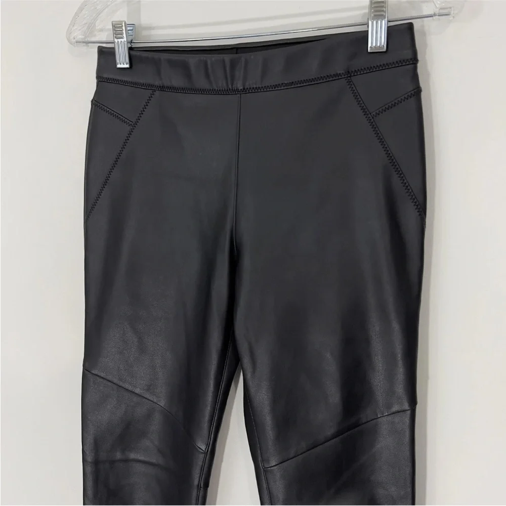 Free People Vegan Faux Leather Skinny Pants Size 25 Black